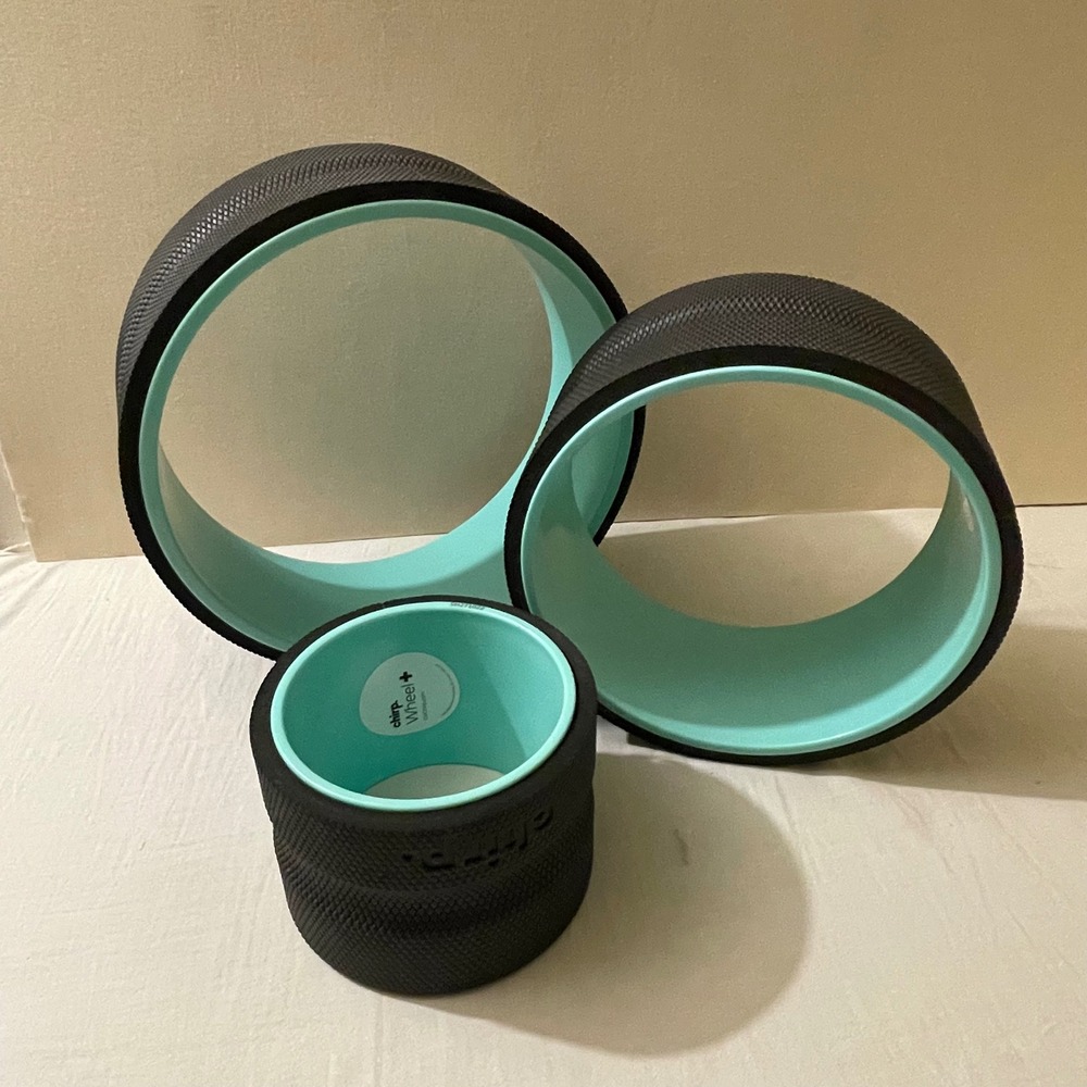 Chirp Wheel+ 3-Pack Back Pain Relief Yoga Wheels Set Black Mint 12in 10in 6in